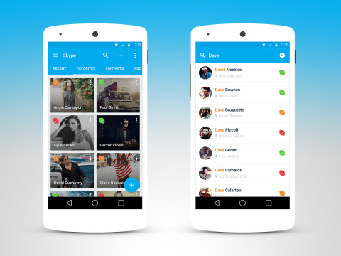 Skype for Android in Material Design