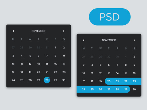 FREEBIE: Flat Calendar PSD