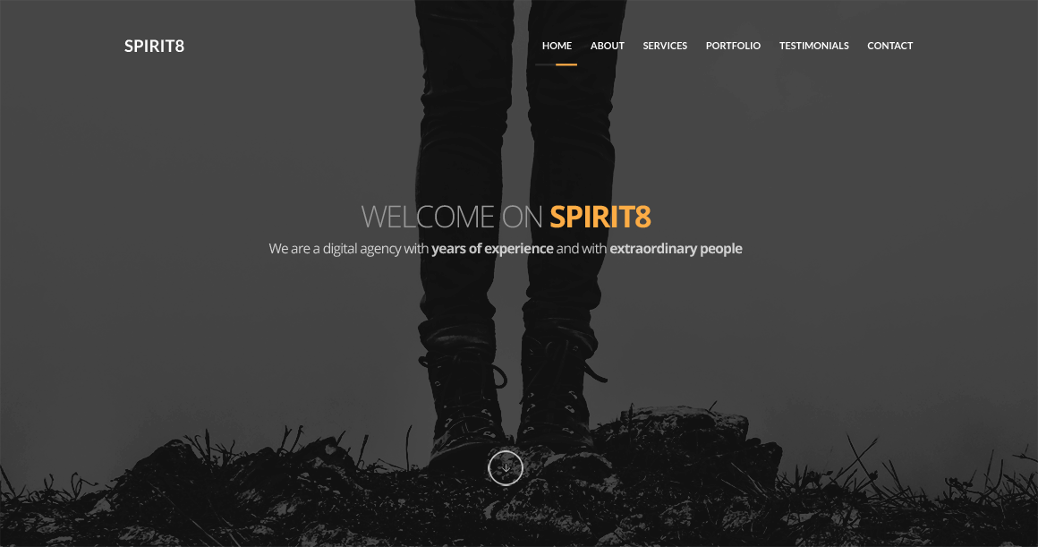 FREEBIE: Spirit8 - Digital Agency One Page Template | Inspiration by ...
