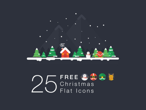 FREEBIE: 25 Christmas Flat Icons